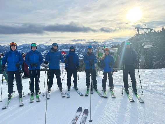 photo of Jane and colleagues skiing